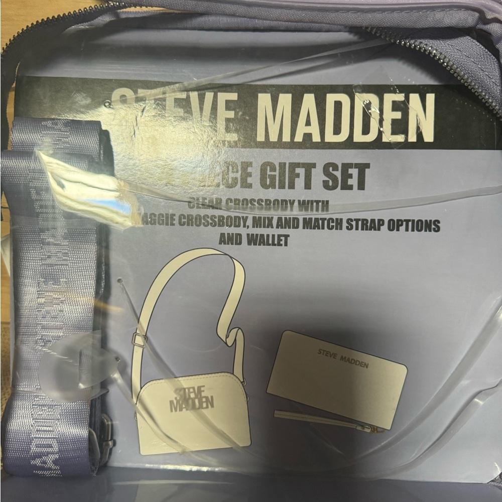 Steve Madden Clear Lavender Purple 4 piece Handbag/tote set. New with tags - Picture 4 of 5